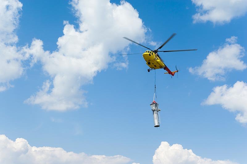 Tower Construction by Helicopter in North Carolina